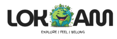Lokam eco-tourism logo featuring a happy cartoon Earth surrounded by green leaves